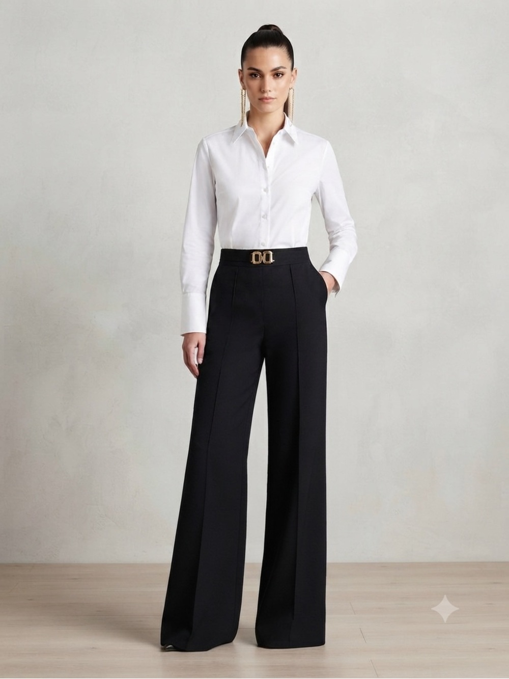 Commense Black Dressy Pants with Elastic Waist - XL